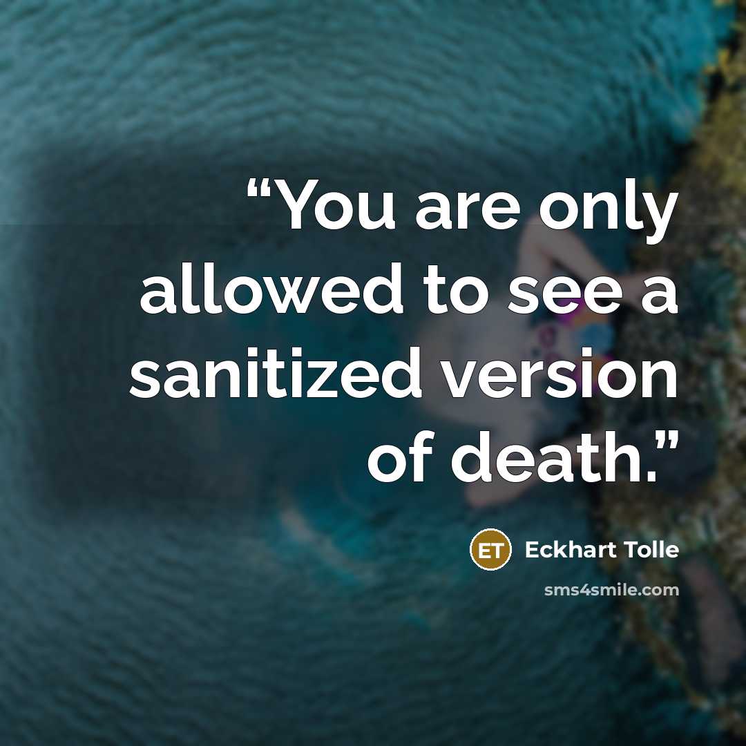 “You are only allowed to see a sanitized version of death.” quote by Eckhart Tolle