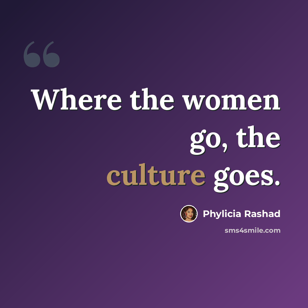 “Where the women go, the culture goes.” quote by Phylicia Rashad