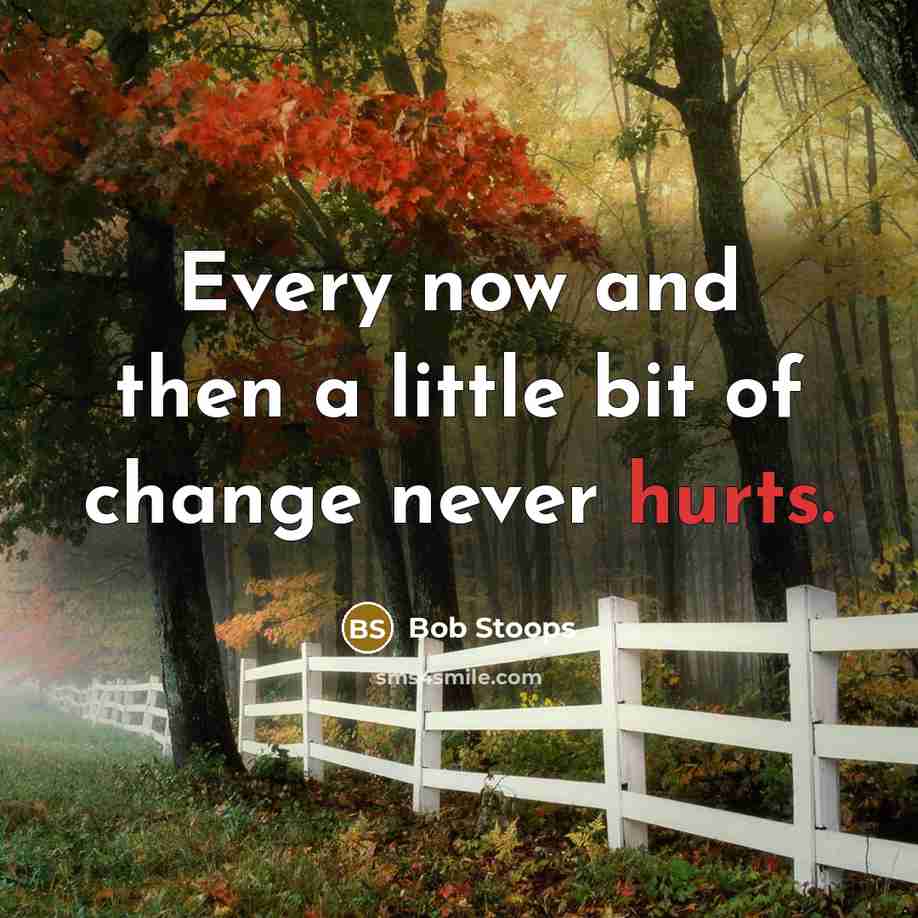 “Every now and then a little bit of change never hurts.” quote by Bob Stoops