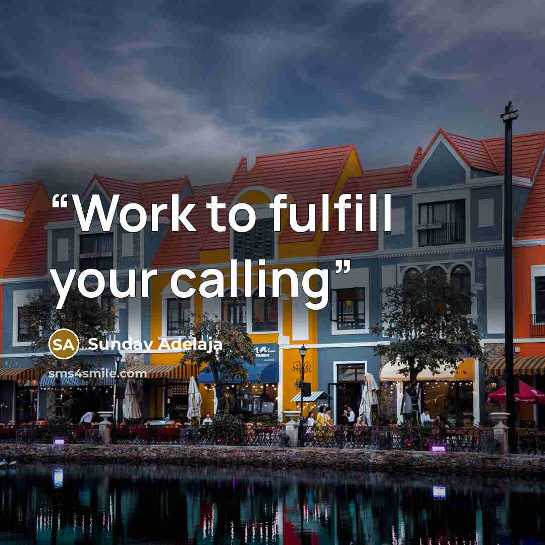 “Work to fulfill your calling” quote by Sunday Adelaja