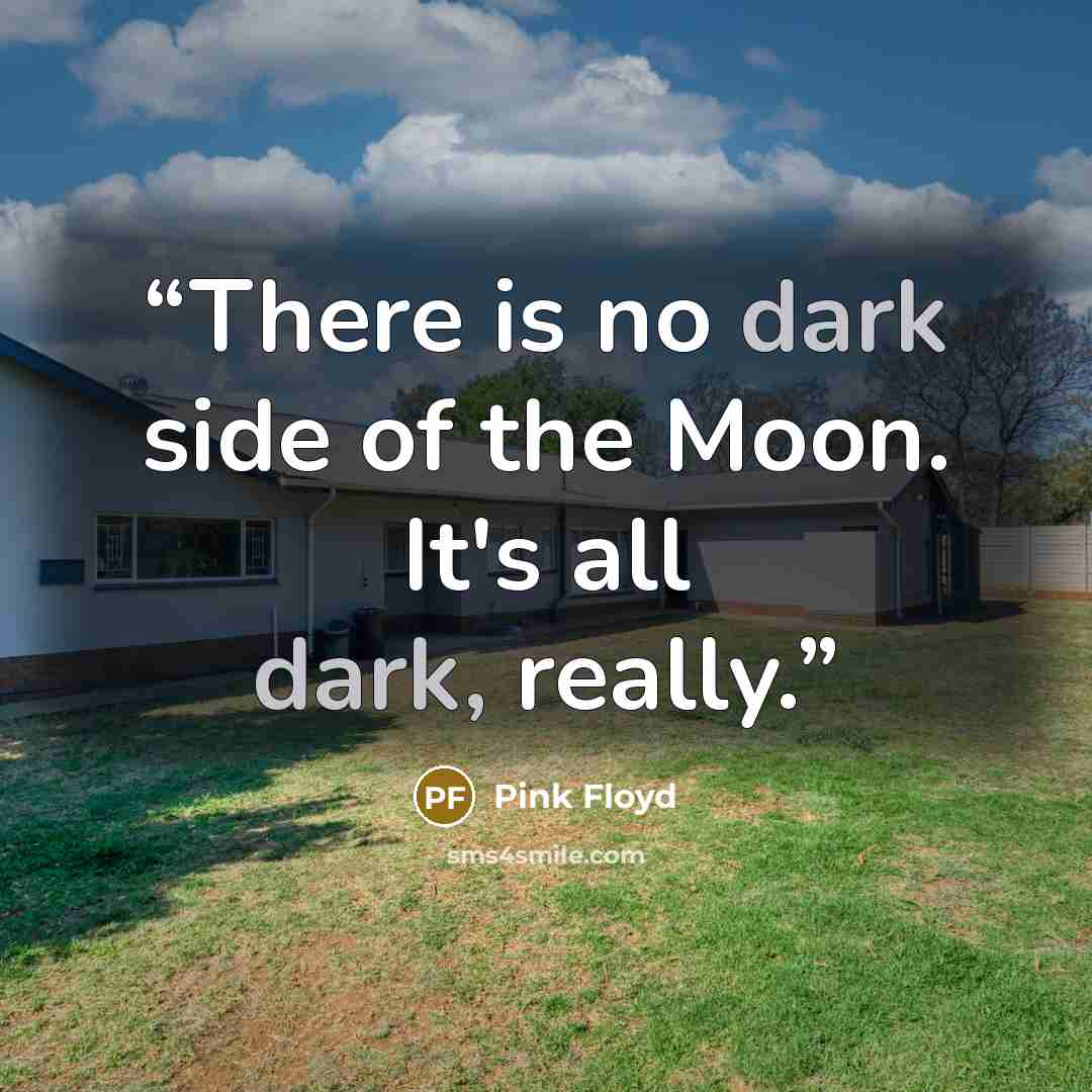 “There is no dark side of the Moon. It's all dark, really.” quote by Pink Floyd