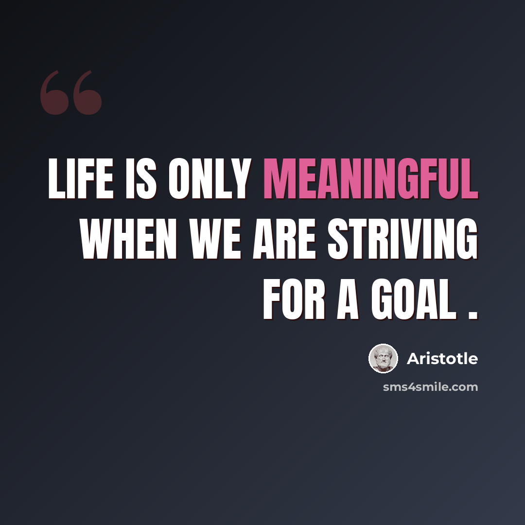 “Life is only meaningful when we are striving for a goal .” quote by Aristotle