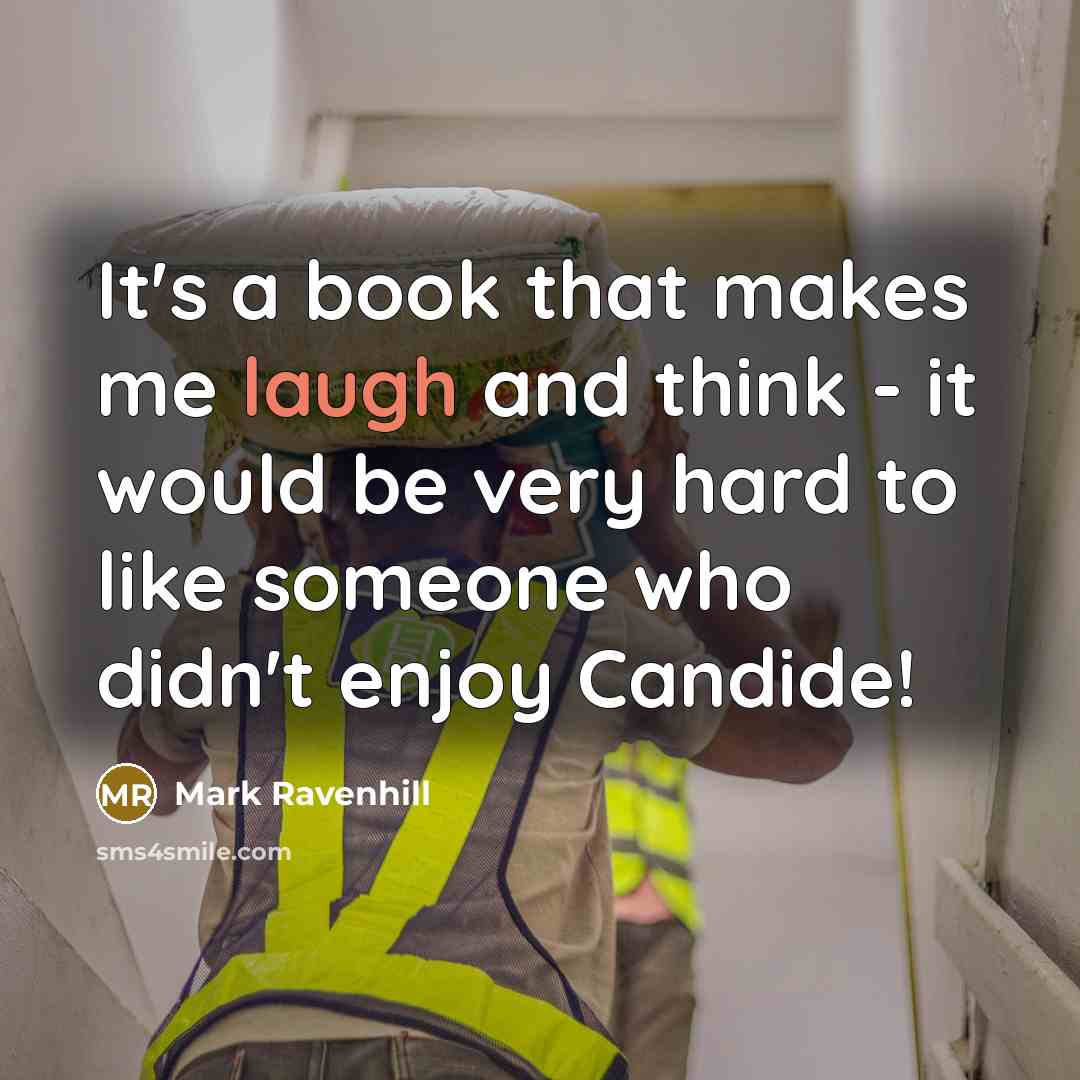 “It's a book that makes me laugh and think - it would be very hard to like someone who didn't enjoy Candide!” quote by Mark Ravenhill