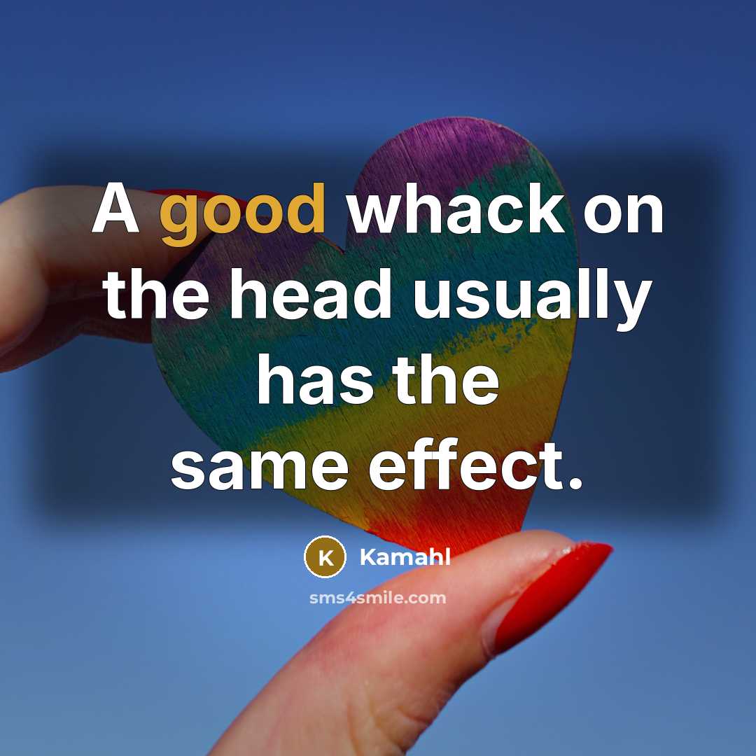 “A good whack on the head usually has the same effect.” quote by Kamahl