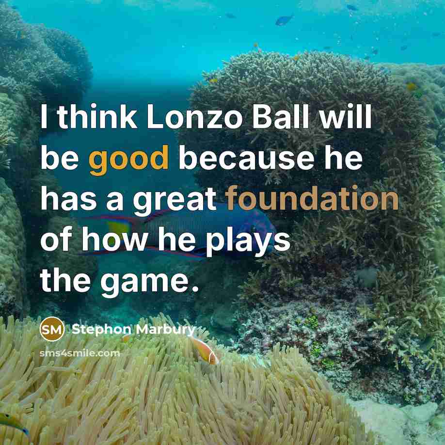 “I think Lonzo Ball will be good because he has a great foundation of how he plays the game.” quote by Stephon Marbury