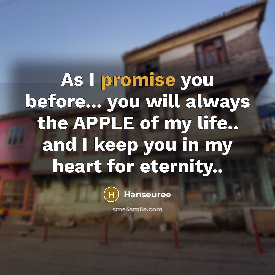 “As I promise you before... you will always the APPLE of my life.. and I keep you in my heart for eternity..” quote by Hanseuree