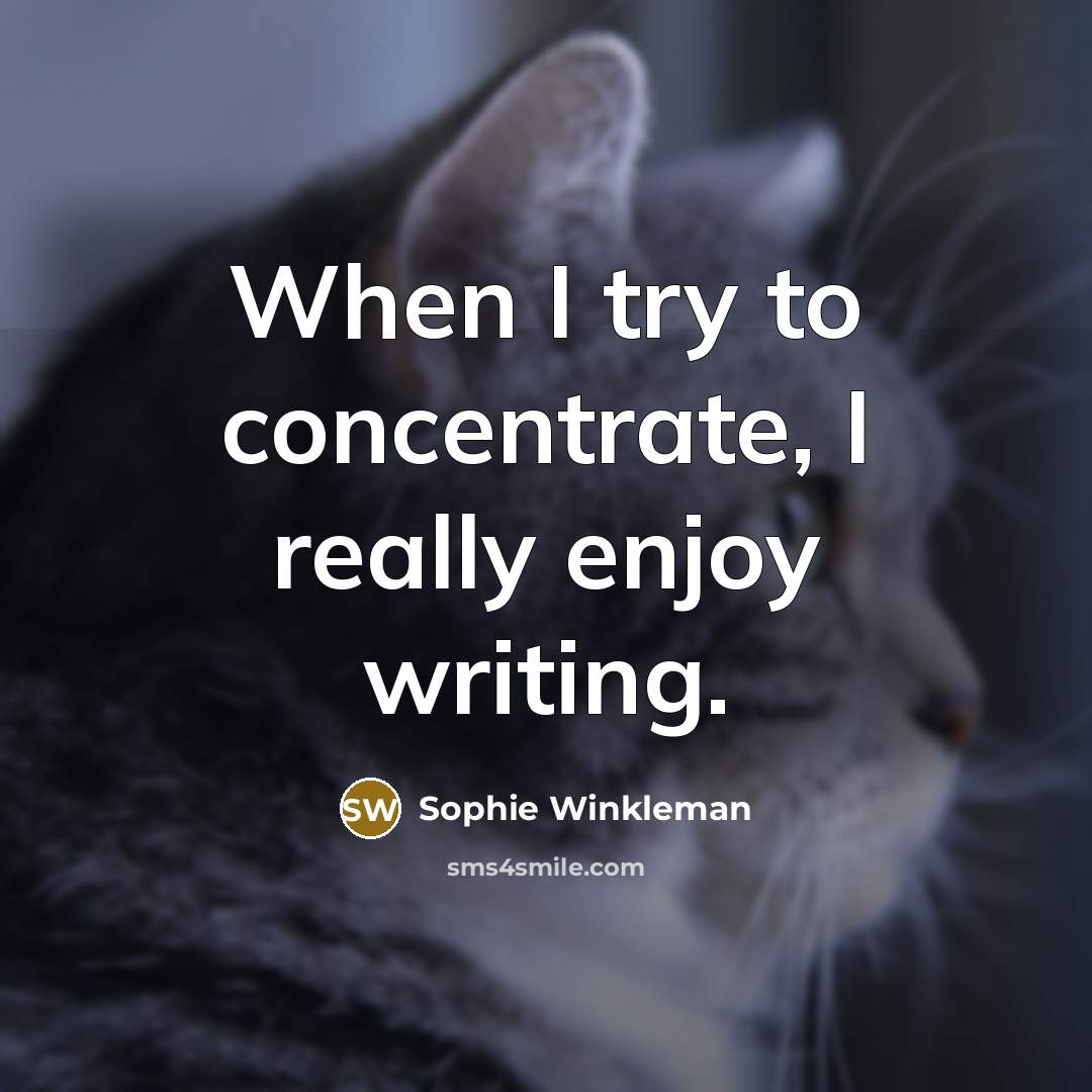 “When I try to concentrate, I really enjoy writing.” quote by Sophie Winkleman