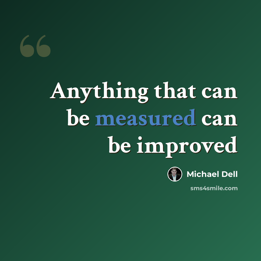 “Anything that can be measured can be improved” quote by Michael Dell