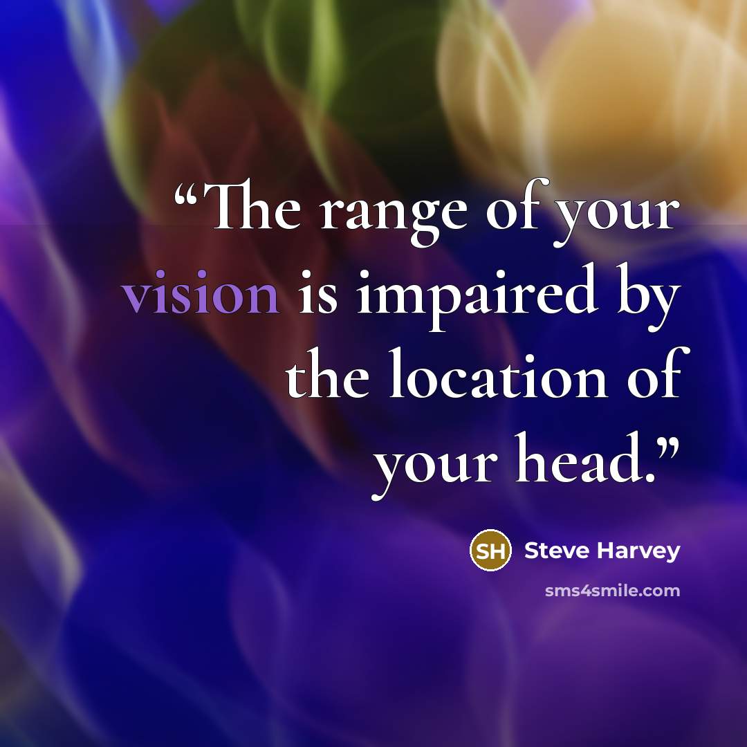 “The range of your vision is impaired by the location of your head.” quote by Steve Harvey