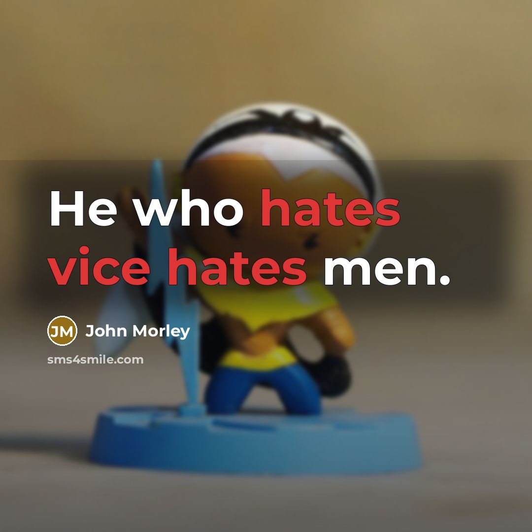 “He who hates vice hates men.” quote by John Morley