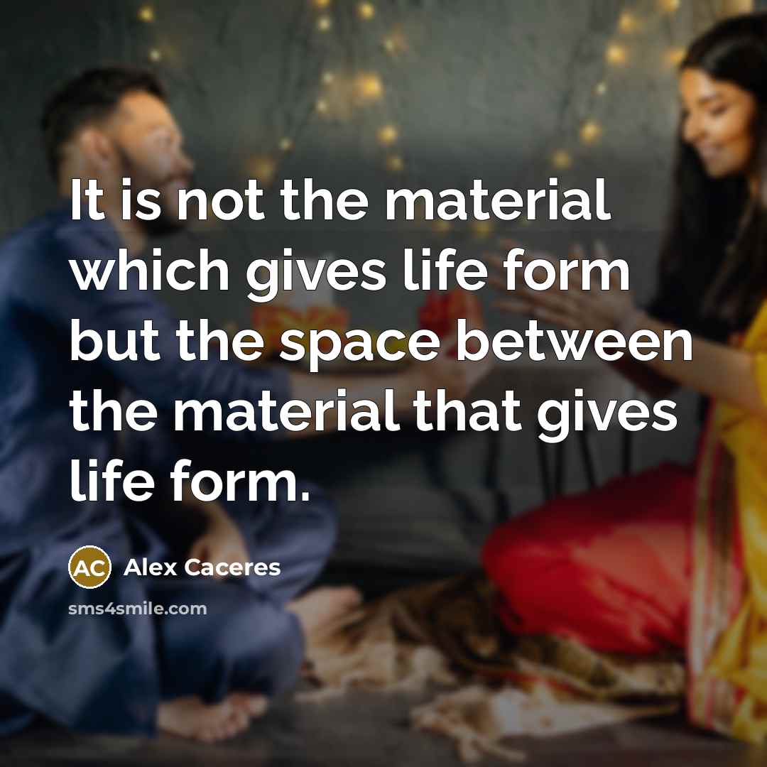 “It is not the material which gives life form but the space between the material that gives life form.” quote by Alex Caceres