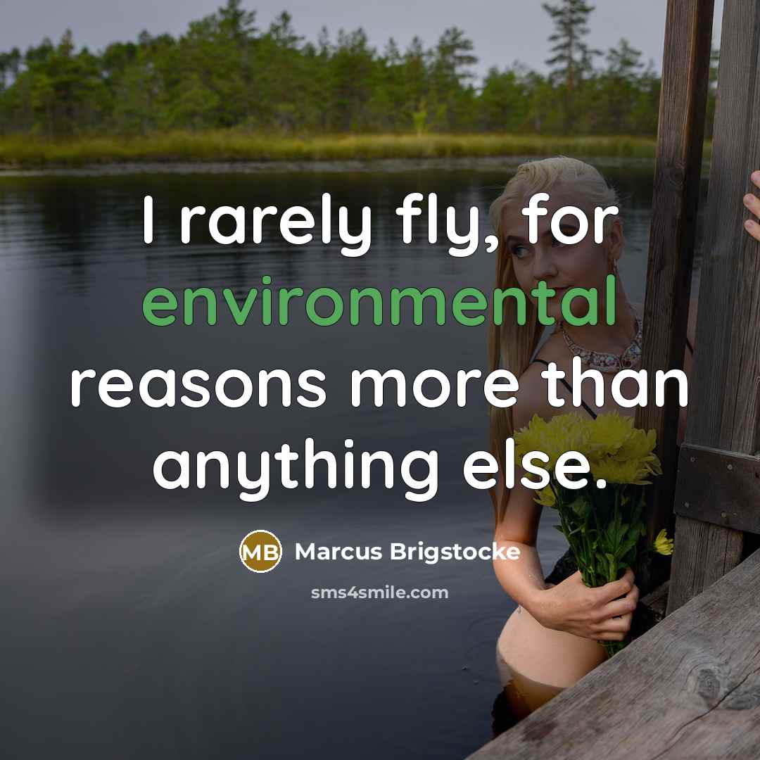 “I rarely fly, for environmental reasons more than anything else.” quote by Marcus Brigstocke