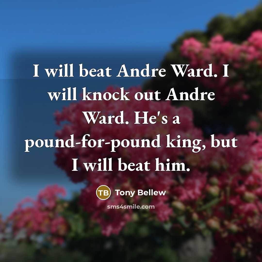 “I will beat Andre Ward. I will knock out Andre Ward. He's a pound-for-pound king, but I will beat him.” quote by Tony Bellew