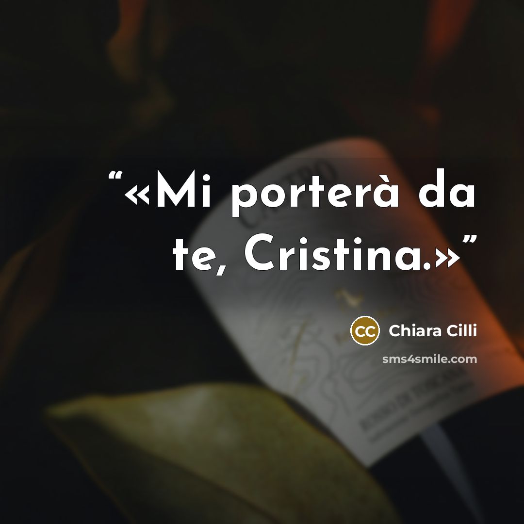 “Mi porterà da te, Cristina.” quote by Chiara Cilli