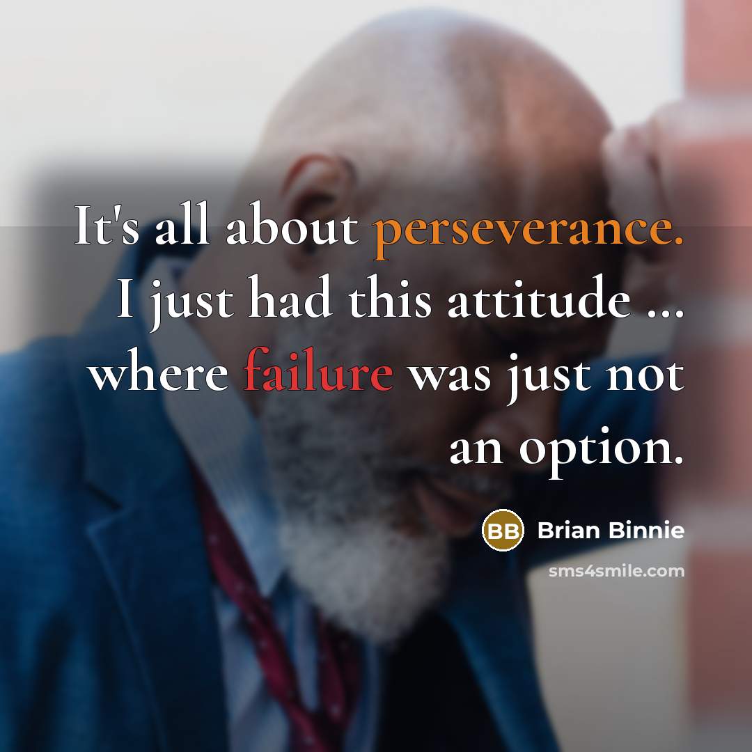 “It's all about perseverance. I just had this attitude … where failure was just not an option.” quote by Brian Binnie