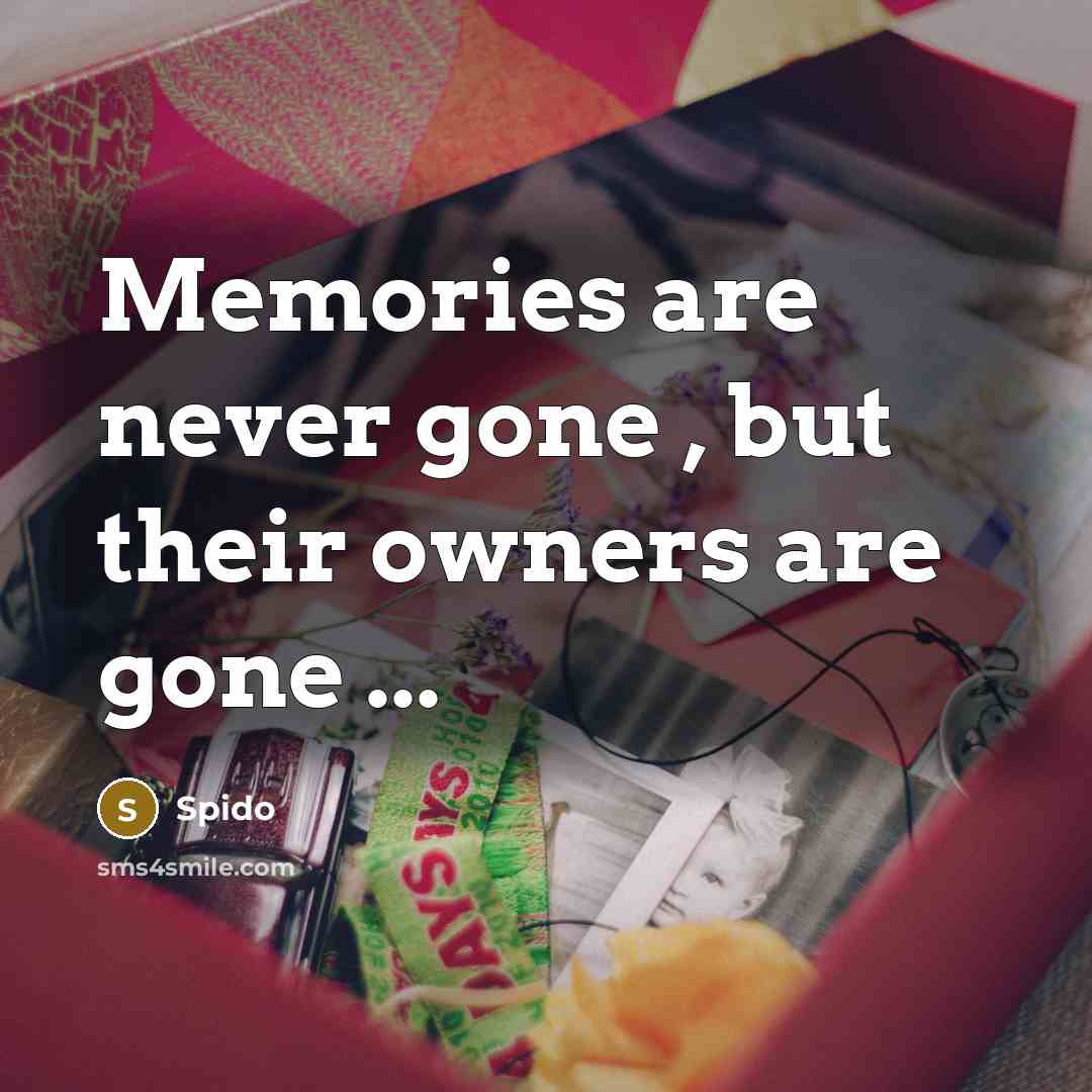 “Memories are never gone , but their owners are gone ...” quote by Spido
