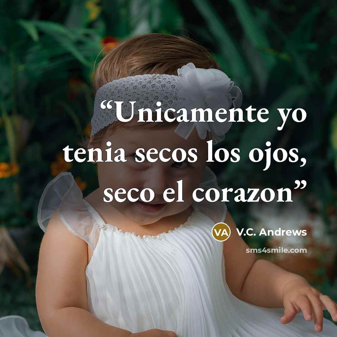 “Unicamente yo tenia secos los ojos, seco el corazon” quote by V.C. Andrews