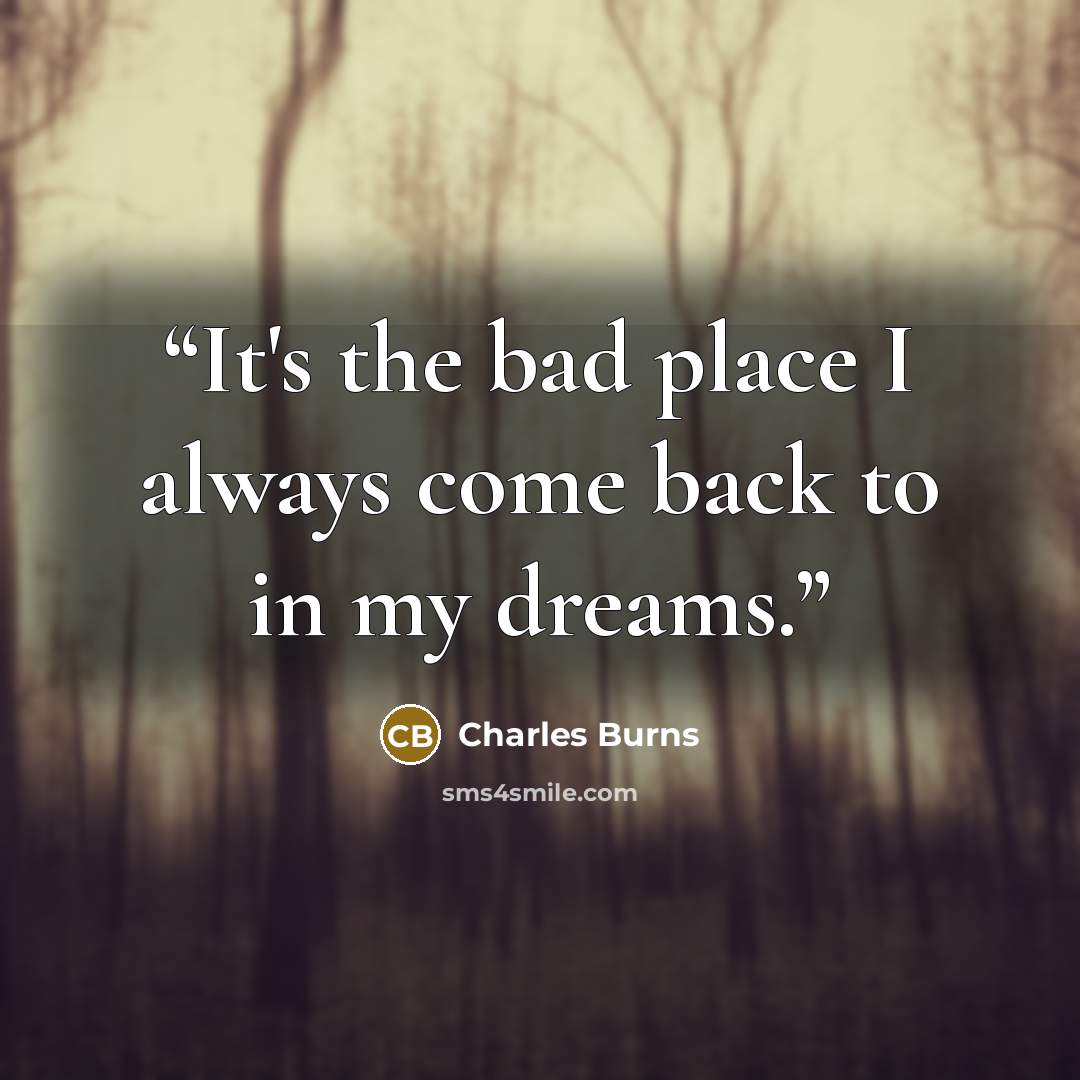 “It's the bad place I always come back to in my dreams.” quote by Charles Burns