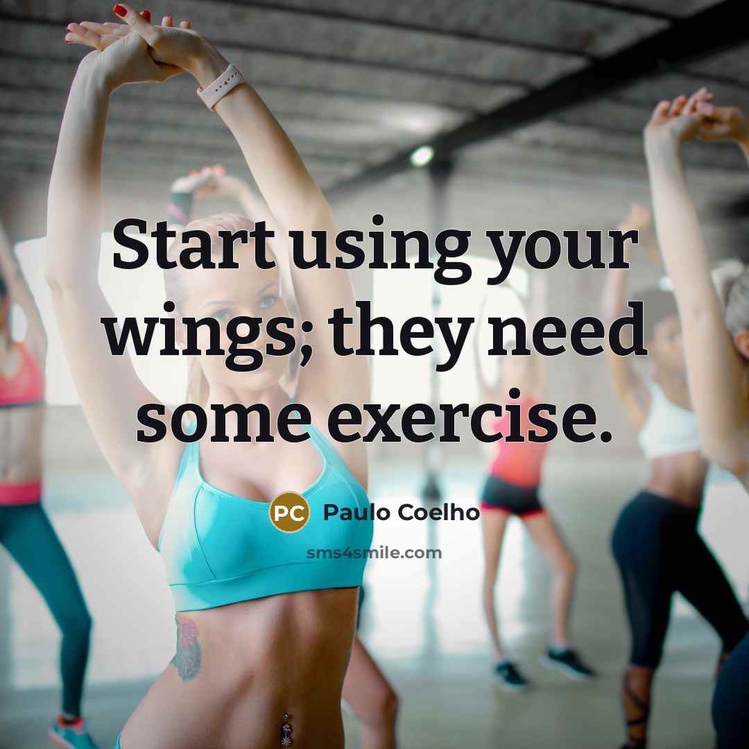 “Start using your wings; they need some exercise.” quote by Paulo Coelho
