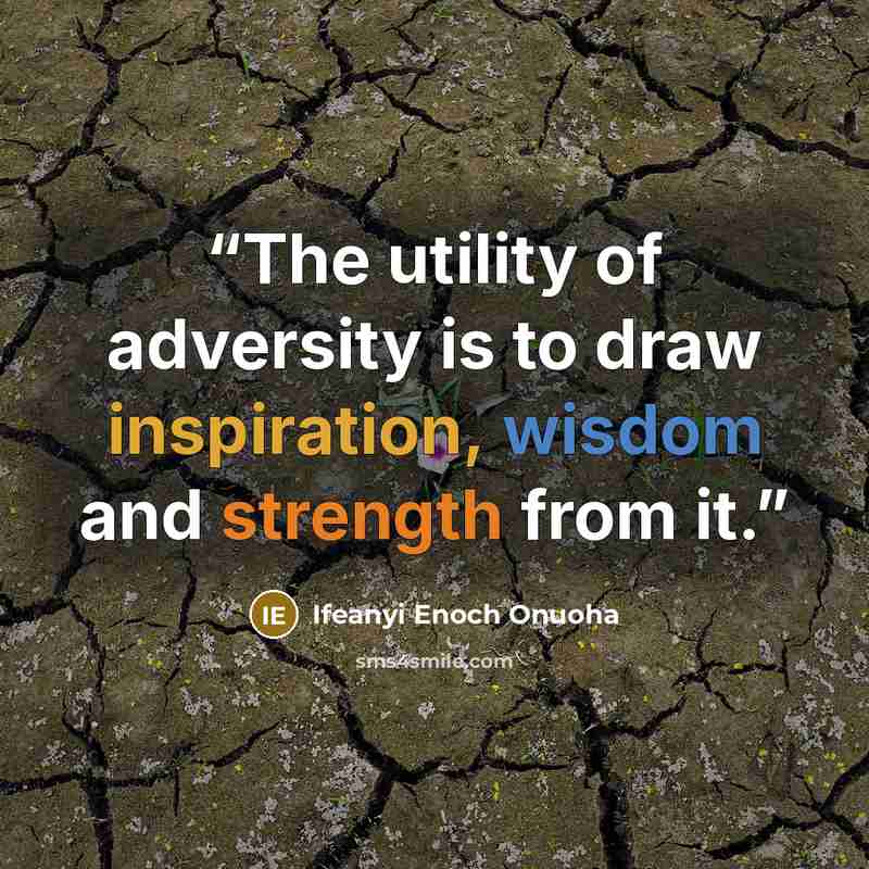 “The utility of adversity is to draw inspiration, wisdom and strength from it.” quote by Ifeanyi Enoch Onuoha