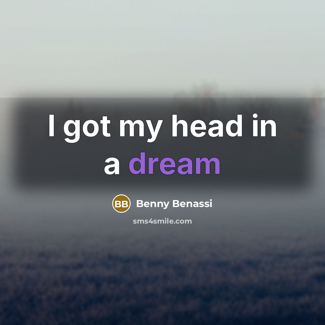 “I got my head in a dream” quote by Benny Benassi