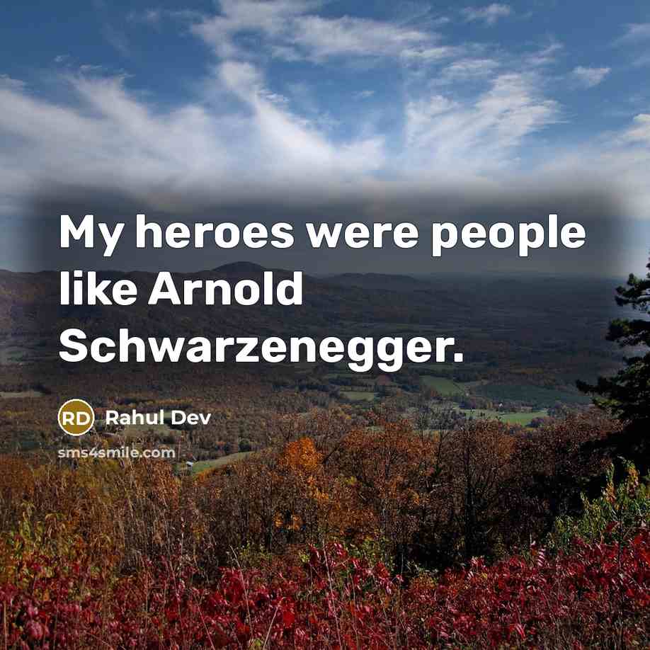 “My heroes were people like Arnold Schwarzenegger.” quote by Rahul Dev
