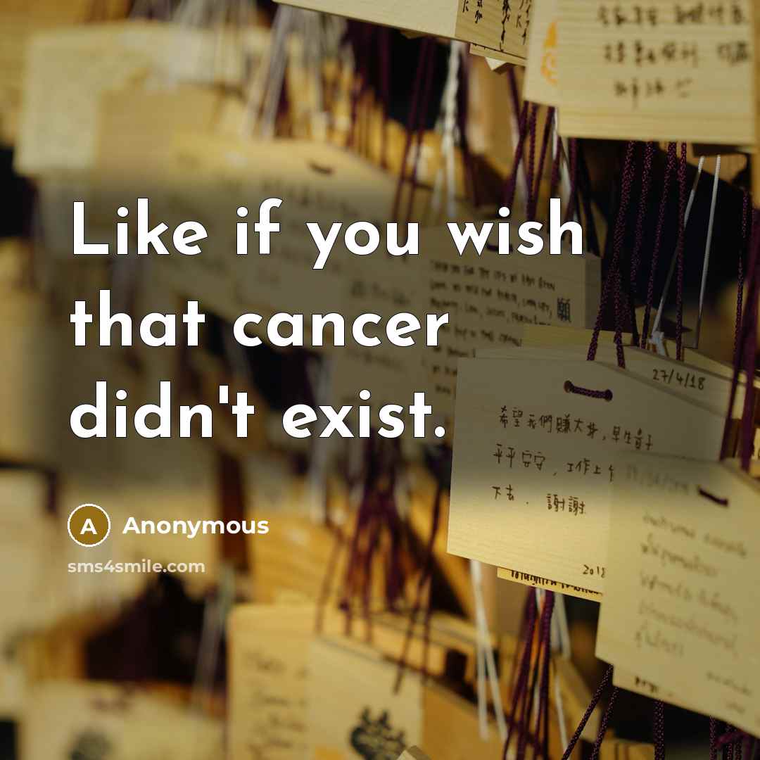 “Like if you wish that cancer didn't exist.” quote by Anonymous