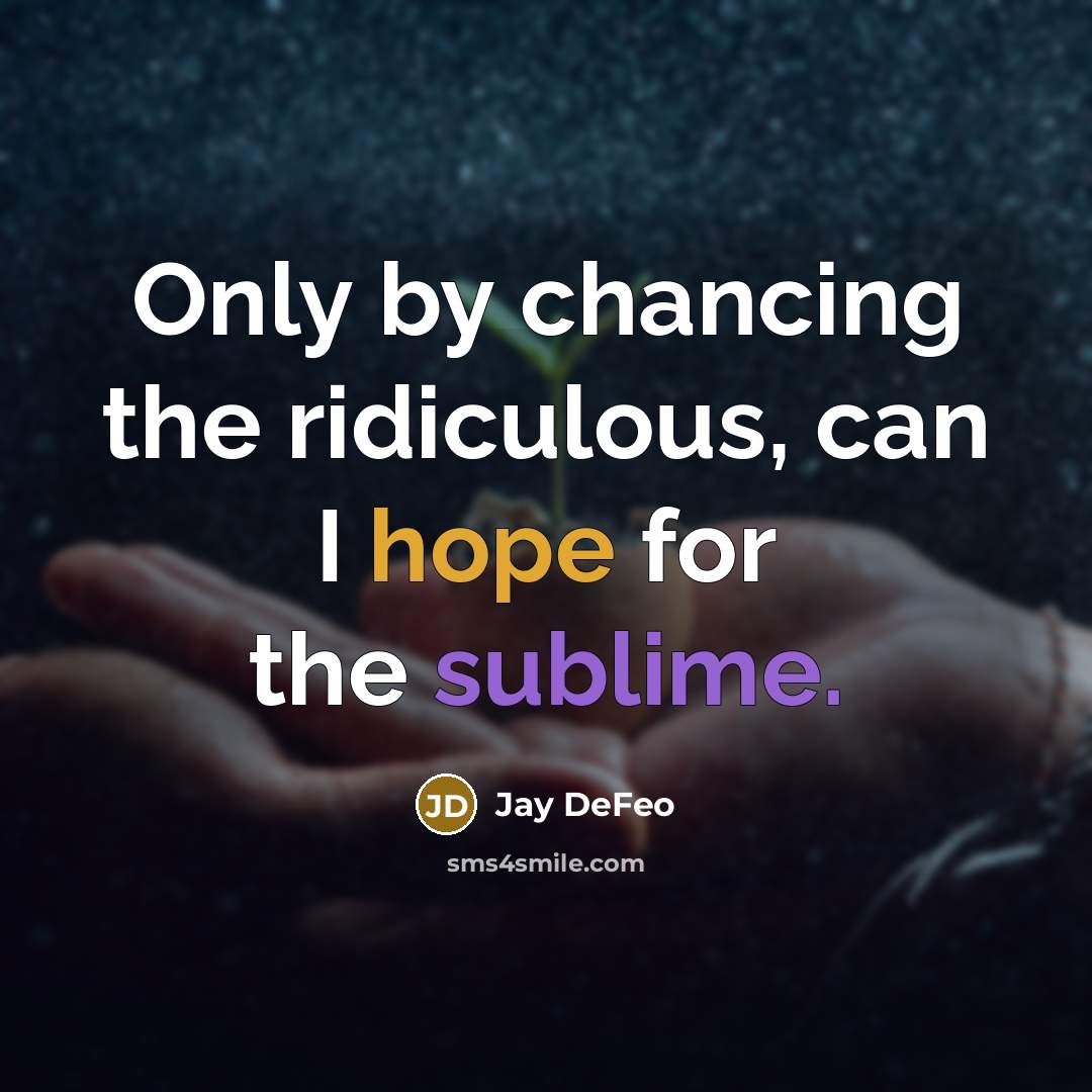 “Only by chancing the ridiculous, can I hope for the sublime.” quote by Jay DeFeo