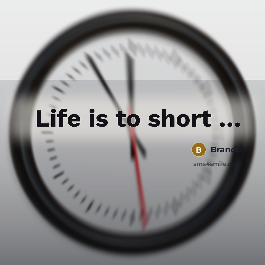 “Life is to short …” quote by Brando