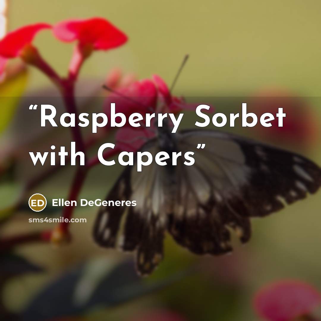 “Raspberry Sorbet with Capers” quote by Ellen DeGeneres
