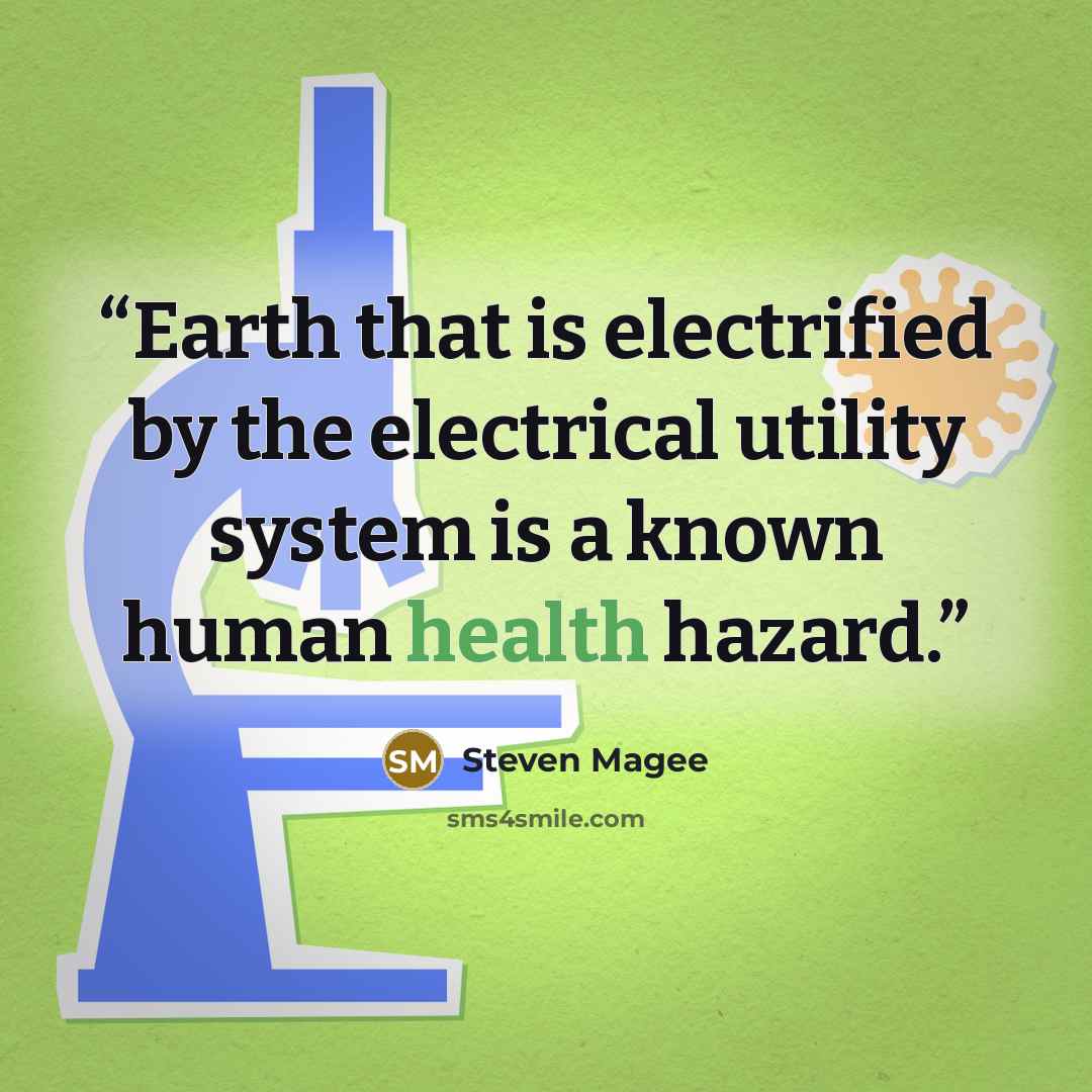 “Earth that is electrified by the electrical utility system is a known human health hazard.” quote by Steven Magee