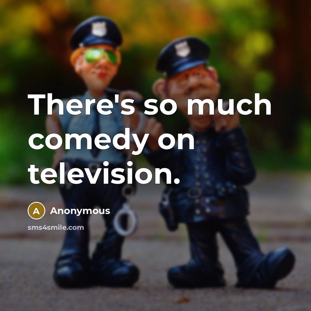 “There's so much comedy on television.” quote by Anonymous