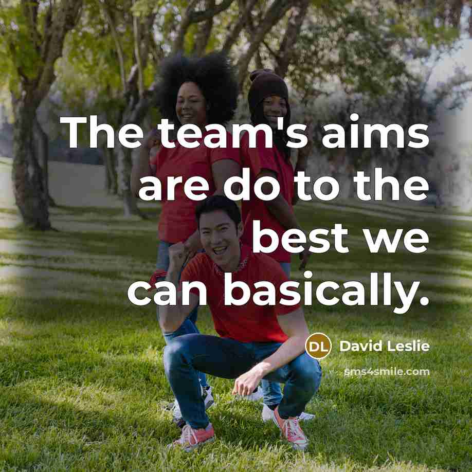 “The team's aims are do to the best we can basically.” quote by David Leslie