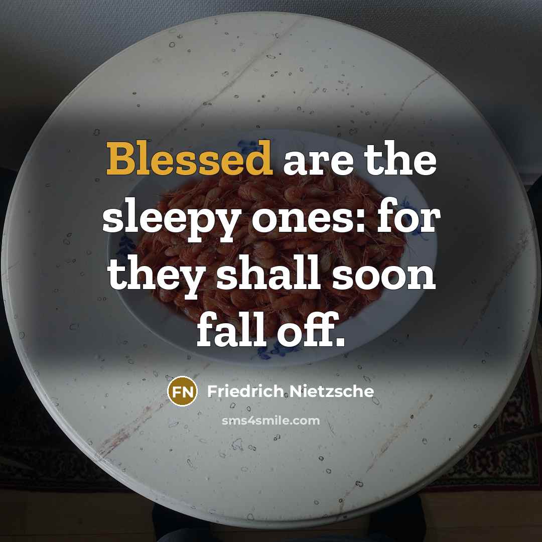 “Blessed are the sleepy ones: for they shall soon fall off.” quote by Friedrich Nietzsche