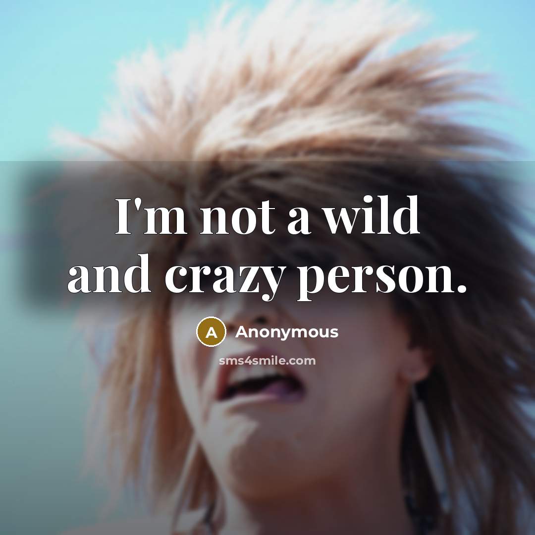 “I'm not a wild and crazy person.” quote by Anonymous