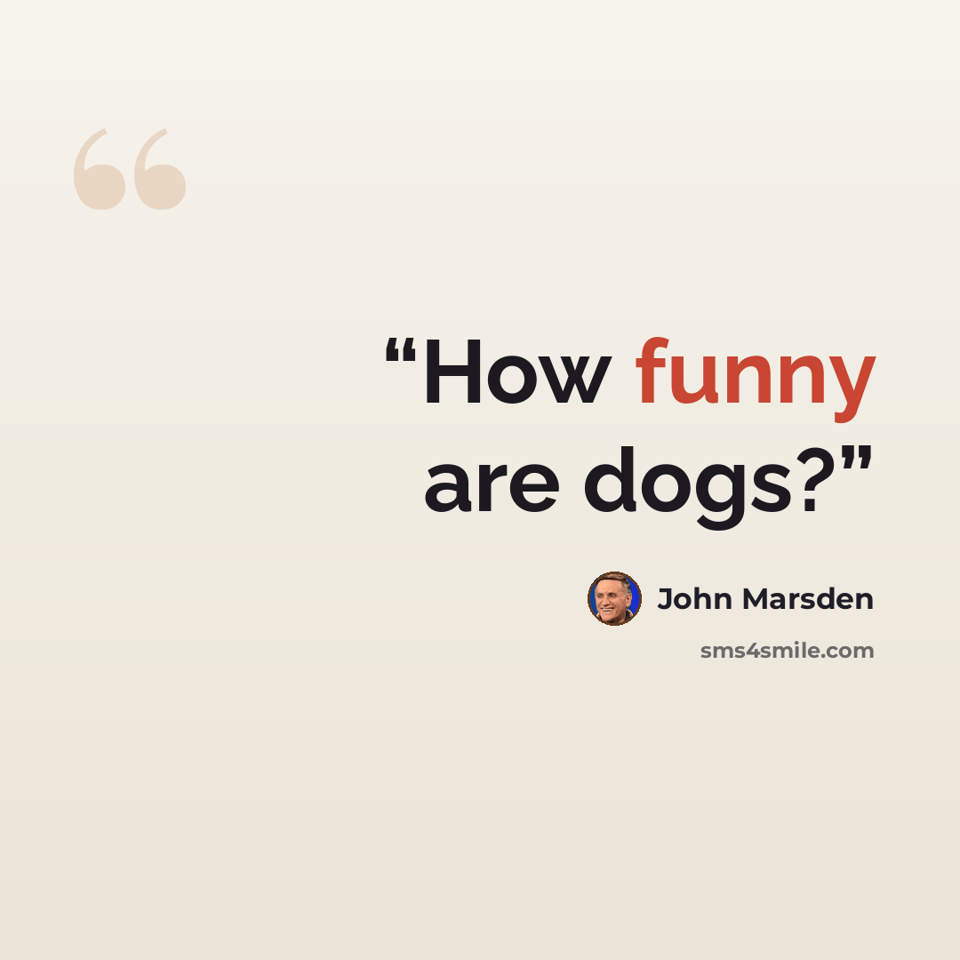 “How funny are dogs?” quote by John Marsden