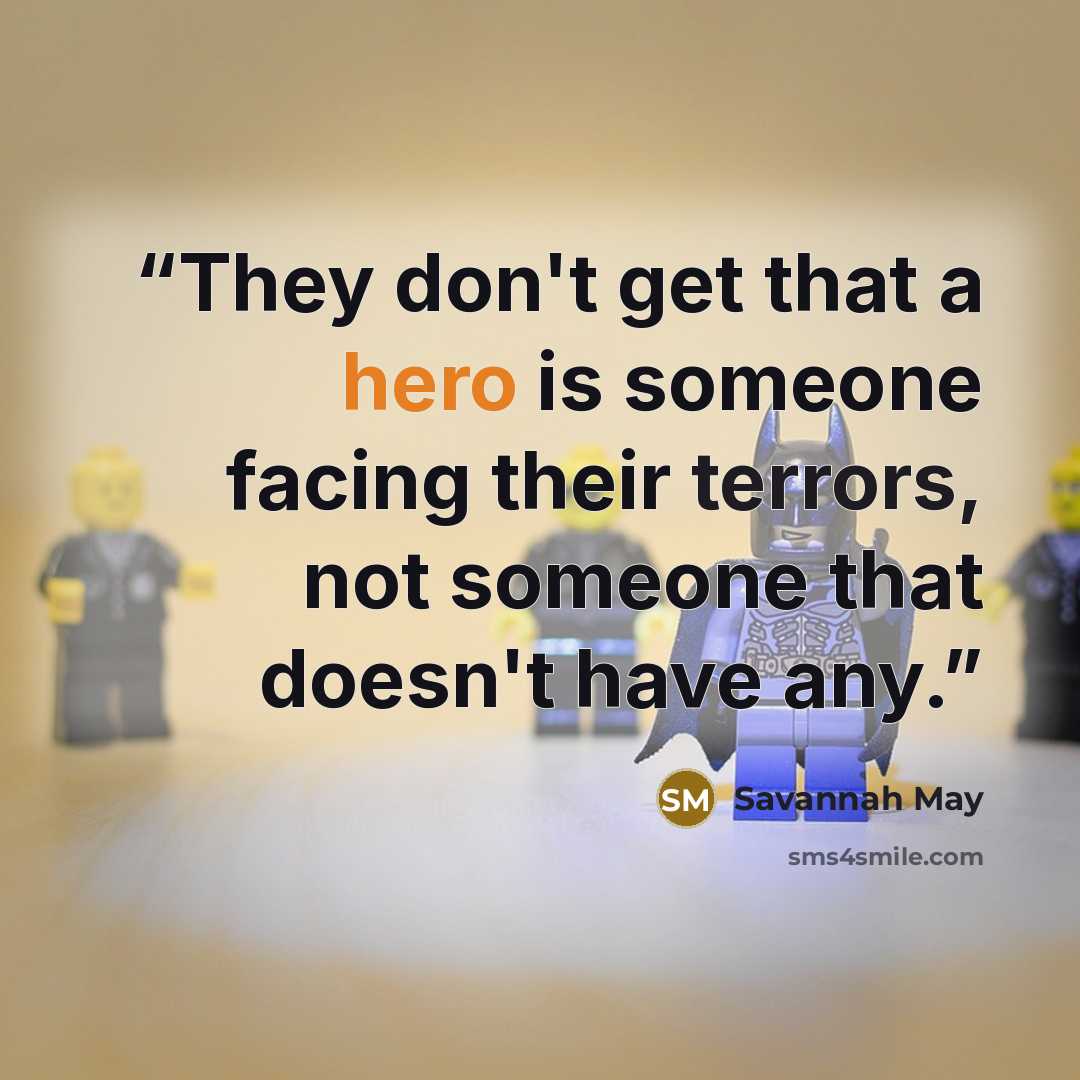 “They don't get that a hero is someone facing their terrors, not someone that doesn't have any.” quote by Savannah May
