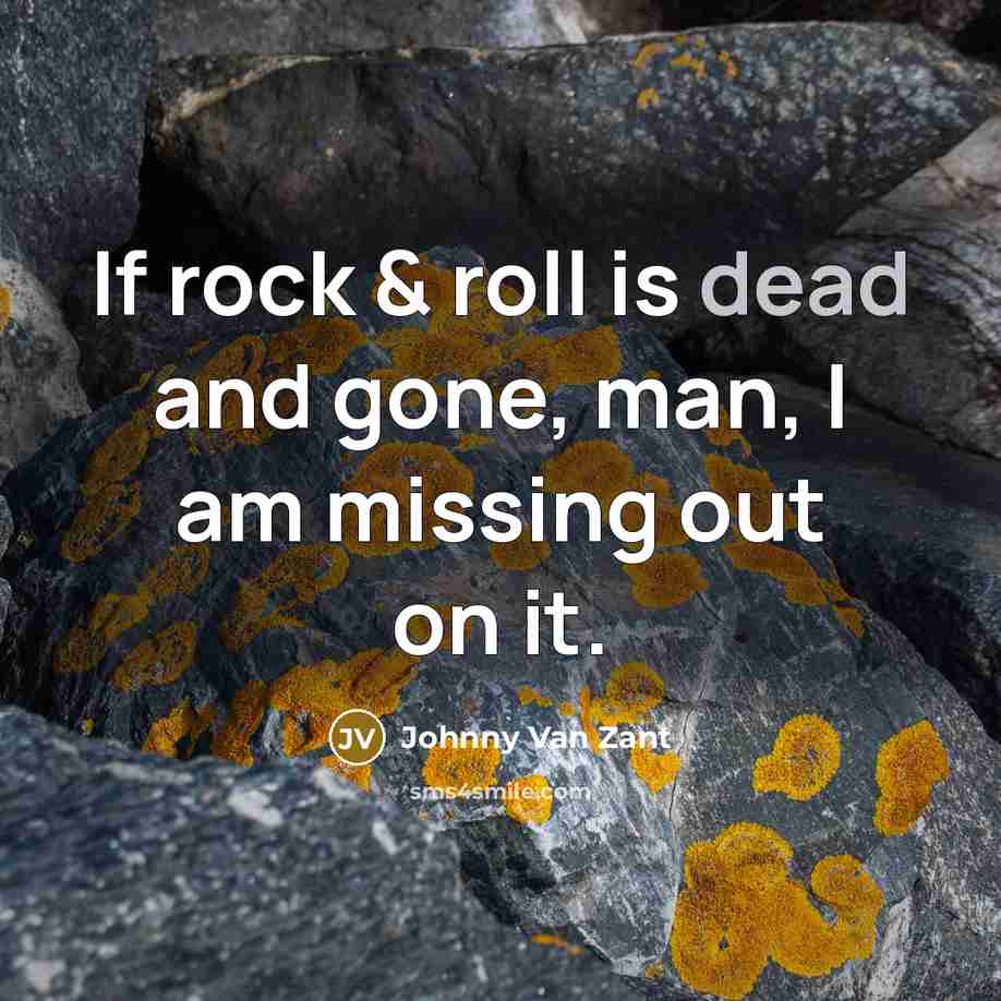 “If rock & roll is dead and gone, man, I am missing out on it.” quote by Johnny Van Zant