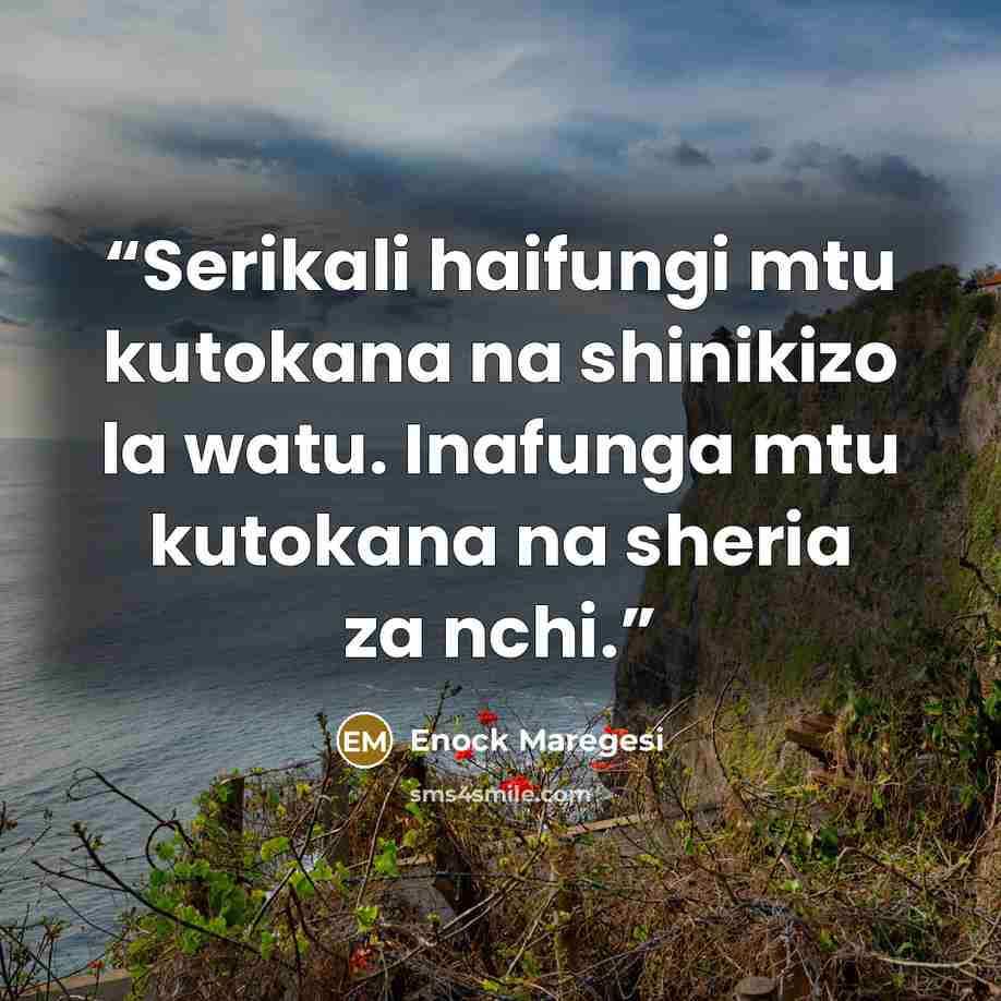 “Serikali haifungi mtu kutokana na shinikizo la watu. Inafunga mtu kutokana na sheria za nchi.” quote by Enock Maregesi