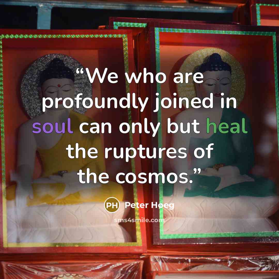 “We who are profoundly joined in soul can only but heal the ruptures of the cosmos.” quote by Peter Høeg