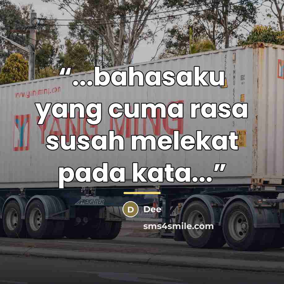 “...bahasaku yang cuma rasa susah melekat pada kata...” quote by Dee