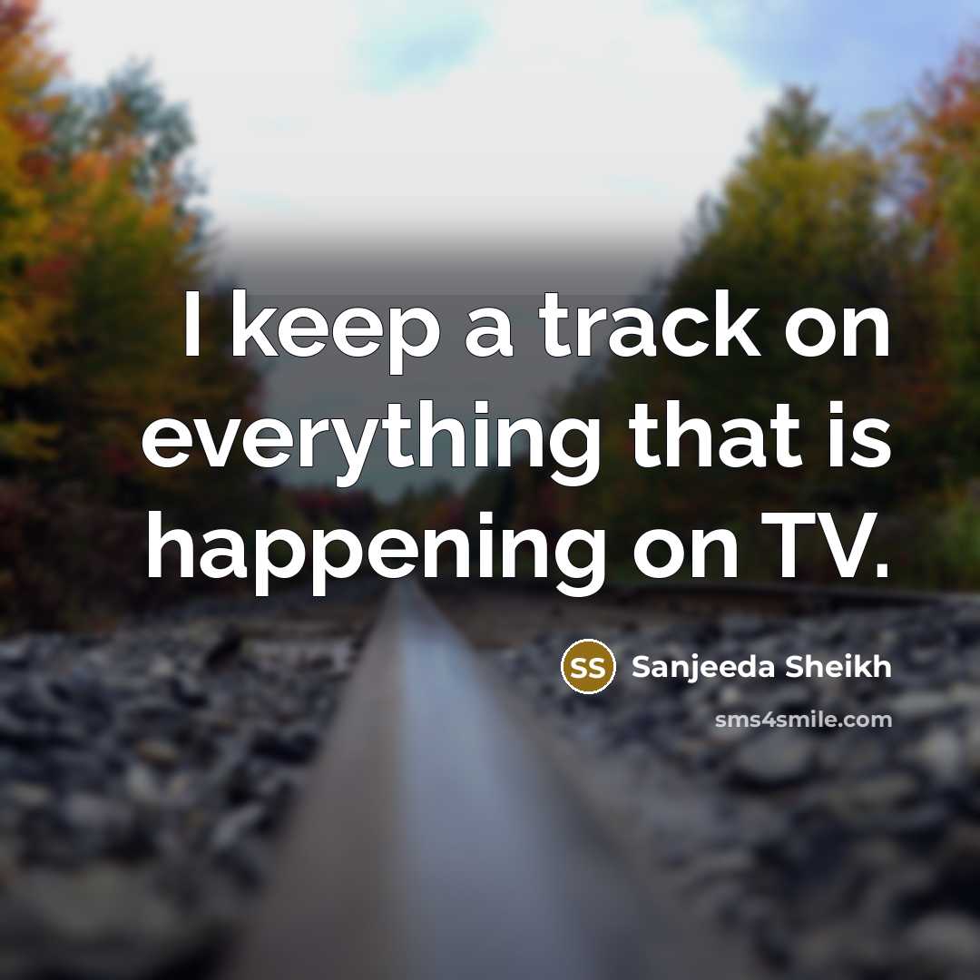 “I keep a track on everything that is happening on TV.” quote by Sanjeeda Sheikh