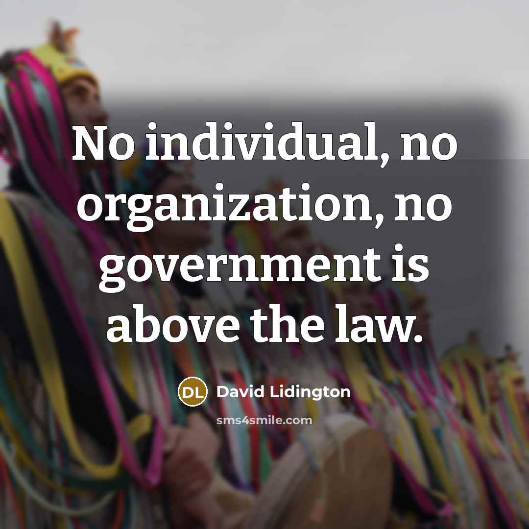 “No individual, no organization, no government is above the law.” quote by David Lidington
