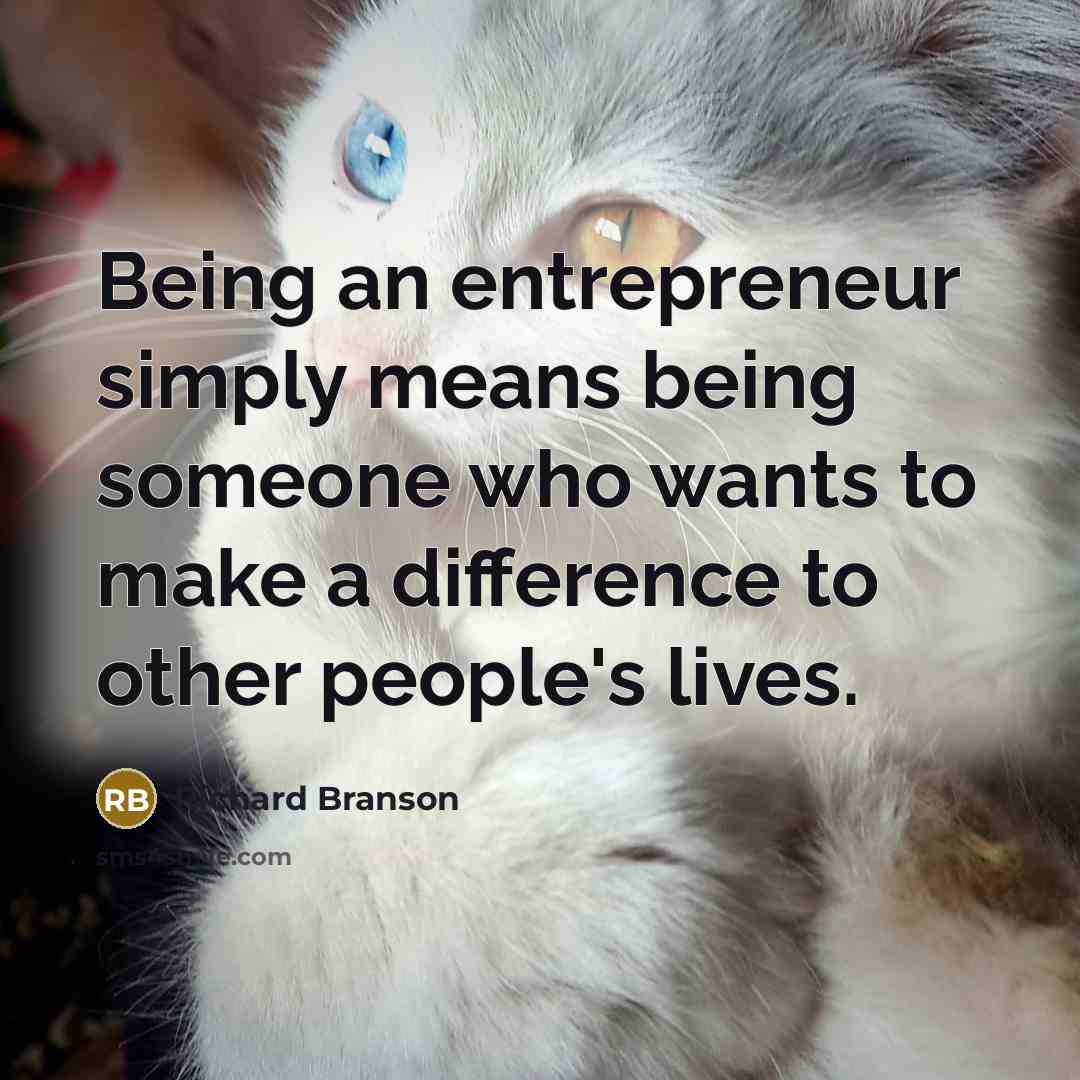 “Being an entrepreneur simply means being someone who wants to make a difference to other people's lives.” quote by Richard Branson