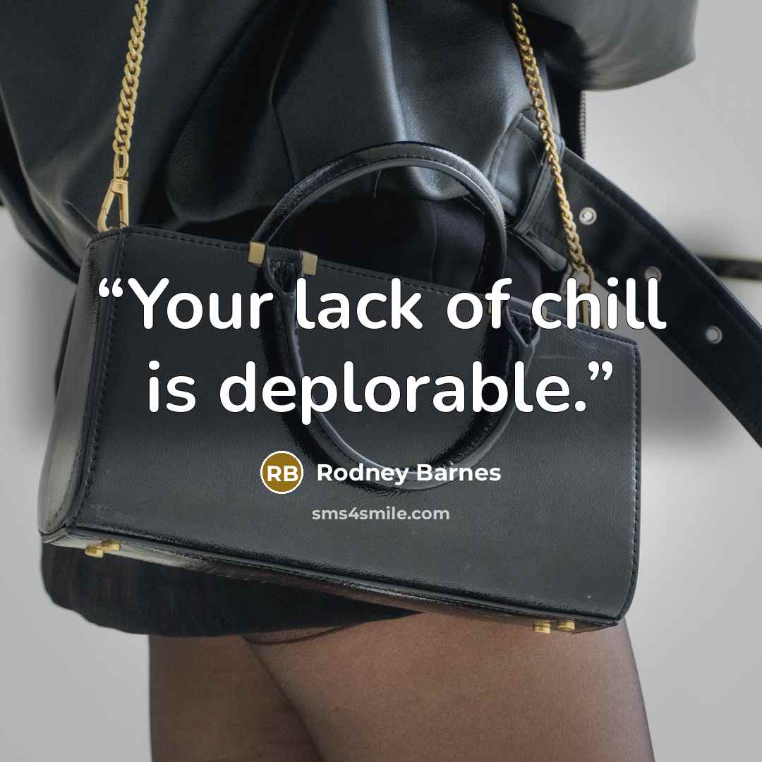 “Your lack of chill is deplorable.” quote by Rodney Barnes