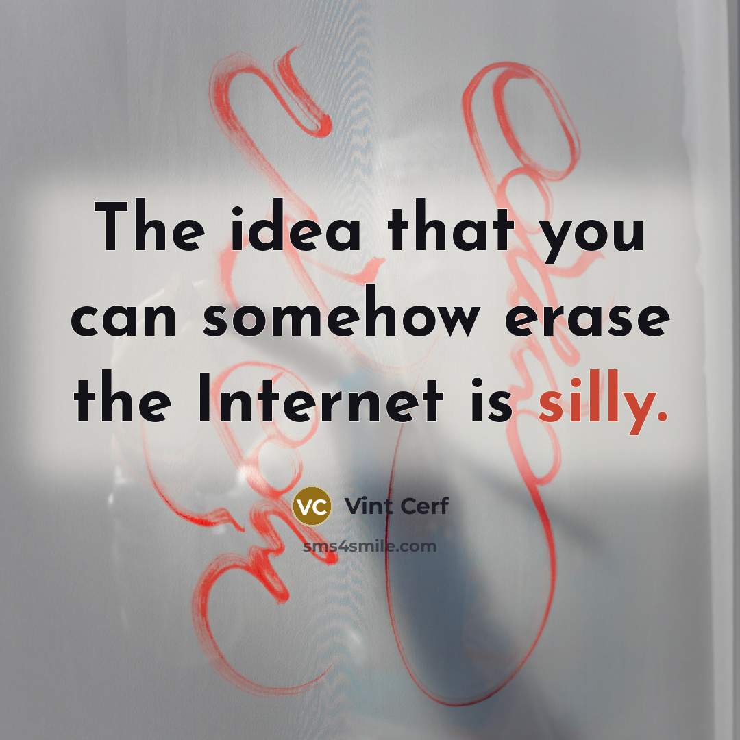 “The idea that you can somehow erase the Internet is silly.” quote by Vint Cerf