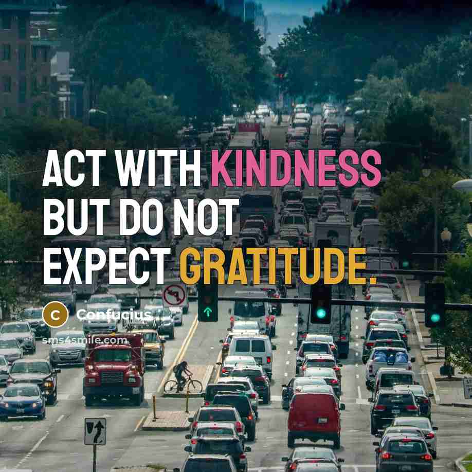 “Act with kindness but do not expect gratitude.” quote by Confucius
