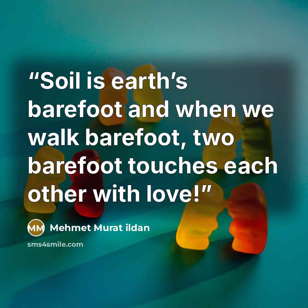 “Soil is earth’s barefoot and when we walk barefoot, two barefoot touches each other with love!” quote by Mehmet Murat ildan