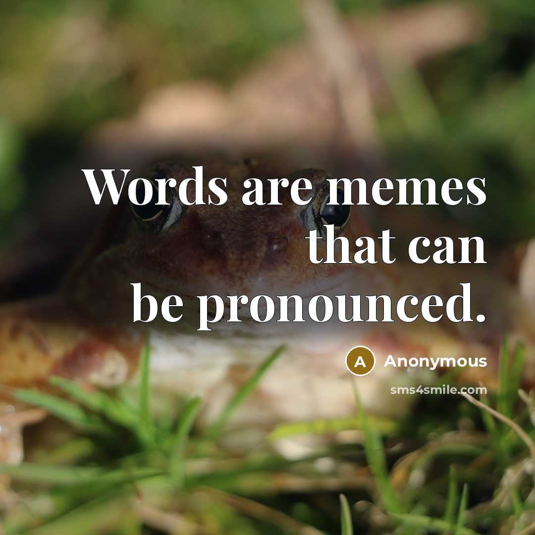 “Words are memes that can be pronounced.” quote by Anonymous