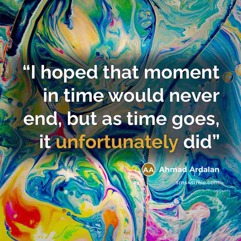 “I hoped that moment in time would never end, but as time goes, it unfortunately did” quote by Ahmad Ardalan